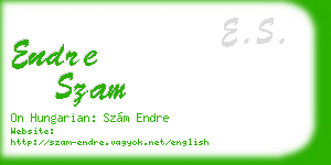 endre szam business card